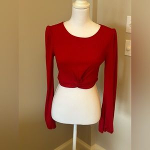 Red crop top sweater